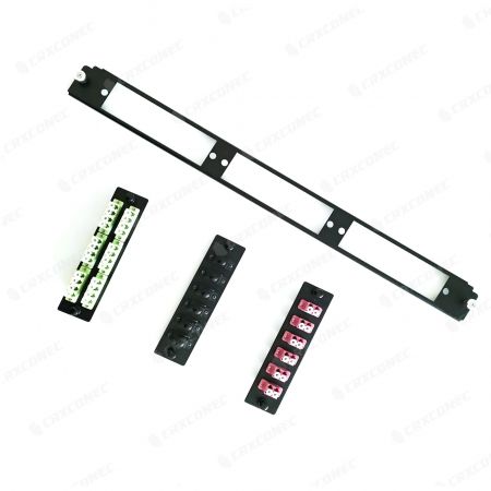 Cajón de fibra de la serie MF LGX de 1U y 3 ranuras para montaje en rack con barra de soporte para montaje en rack